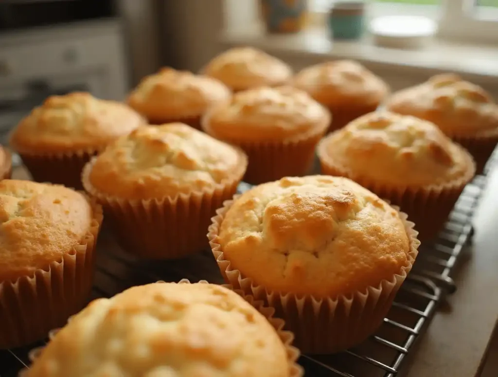 Frisch gebackene Muffins nach dem Muffins Grundrezept