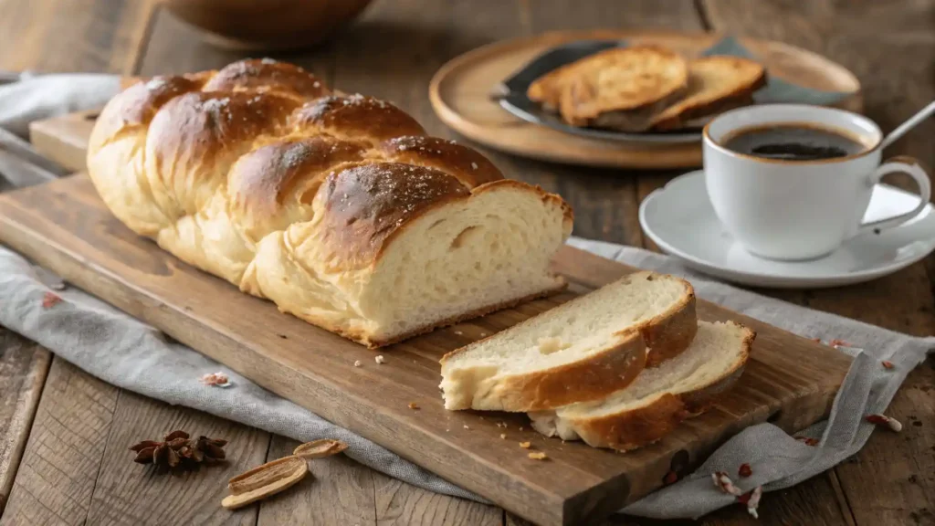 Teig für Hefezopf Rezept in einer gemütlichen Küche kneten.